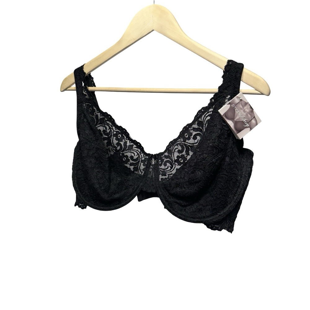 Smart and Sexy 46DD Black Signature Lace‎ Underwire Bra No Padding Romantic NEW